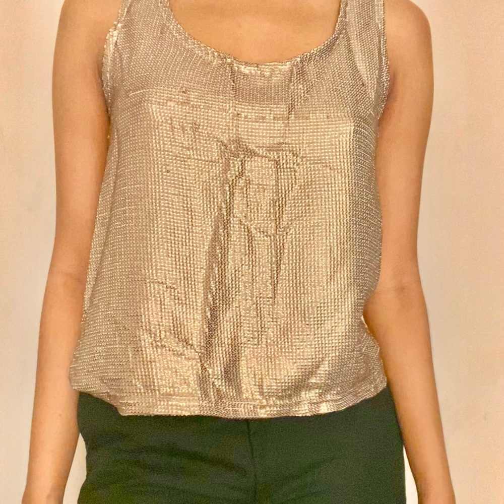 Vintage Gold Sequinned tank top. 
From brand Nuon - Picture 2 of 4